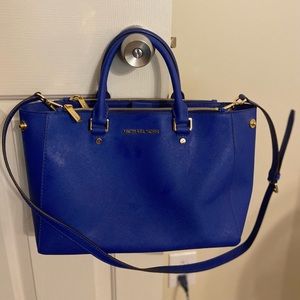 Michael Kors medium saffiano satchel, electric blue